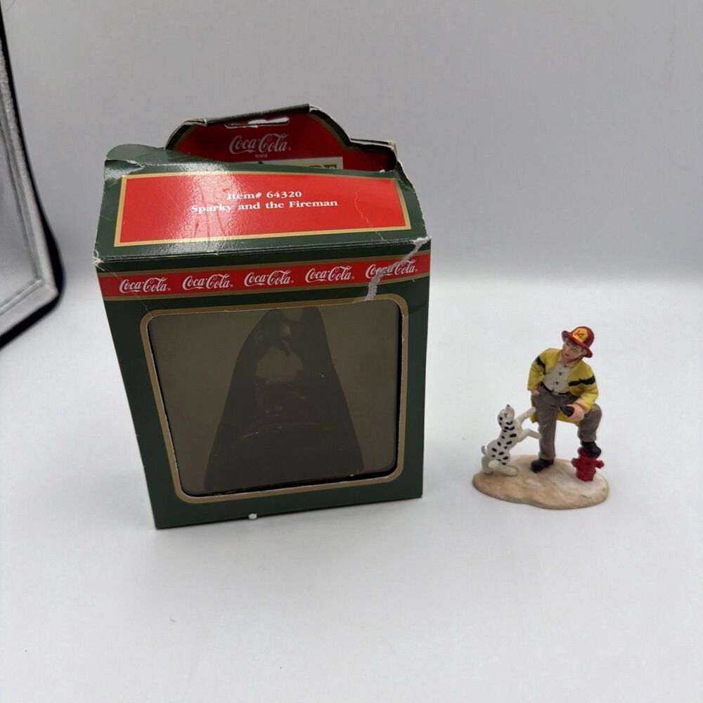 Vintage Coca-Cola Town Square Collection Sparky and the Fireman Item# 64320